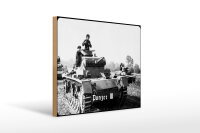 Holzschild 12x18cm Historisch Panzer II und III