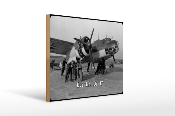 Holzschild 12x18cm Historisch Luftwaffe Bomber Dornier Do 17 Flugzeug Deutschland