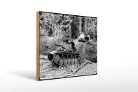 Holzschild 12x18cm Historisch Panzer I und II Waldweg...