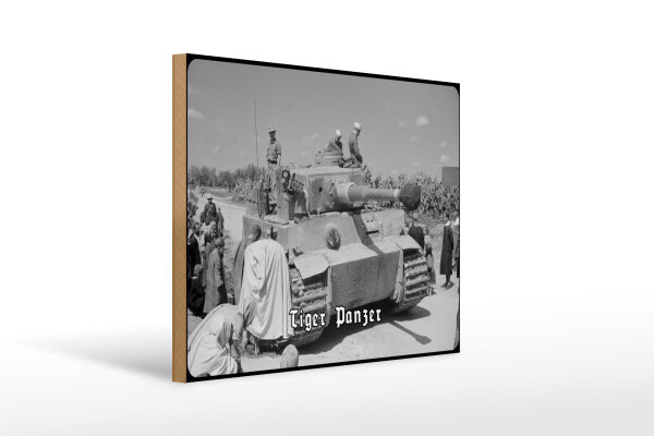 Holzschild 12x18cm Historisch Panzer VI Tiger Deutschland
