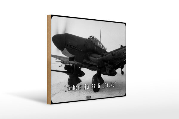Holzschild 12x18cm Historisch Ju 87 G Stuka Panzerknacker Winter Flugzeug Deutschland