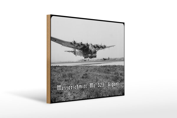 Holzschild 12x18cm Historisch Messerschmitt Me 323 Gigant Flugzeug Deutschland