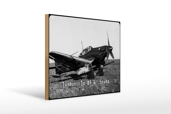 Holzschild 12x18cm Historisch Ju 87 G Stuka Panzerknacker Rollfeld Flugzeug Deutschland