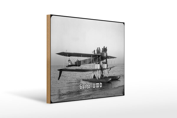 Holzschild 12x18cm Wasserflugzeug Gotha UWD 1916 Flugzeug Deutschland