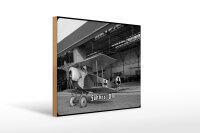 Holzschild 12x18cm Doppeldecker Jagdflugzeug Fokker D.II...