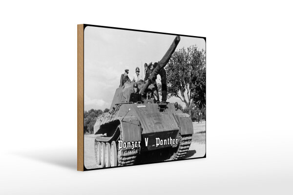 Holzschild 12x18cm Historisch Panzer V Panther Deutschland
