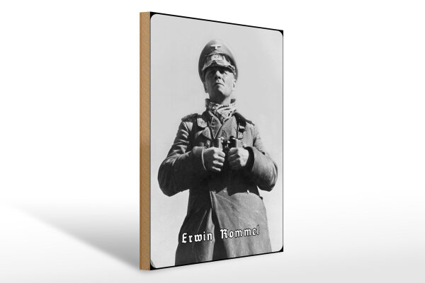 Holzschild 12x18cm Generalfeldmarschall Erwin Rommel Deutschland