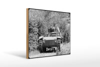 Holzschild 12x18cm Historisch Panzer IV im Gelände...
