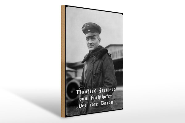 Holzschild 12x18cm Manfred Freiherr von Richthofen Der rote Baron Deutschland
