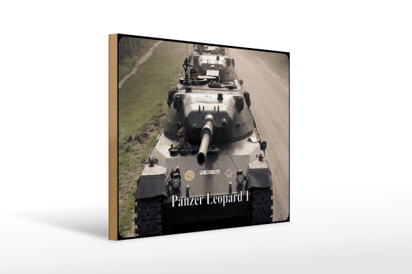 Holzschild 12x18cm Deutscher Panzer Leopard 1 Deutschland