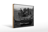 Holzschild 12x18cm Deutscher Panzer Leopard 2 Deutschland