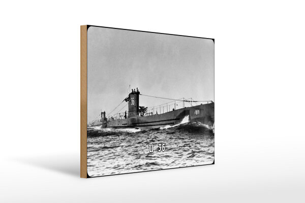 Holzschild 12x18cm Historisch Deutsche Marine U-Boot U 36 Deutschland