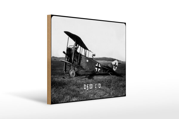 Holzschild 12x18cm Deutsche Flugzeug Werke DFW C.V Flugzeug Deutschland