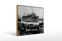 Holzschild 30x40cm Schiff Wilhelm Gustloff 1937 im Hafen...