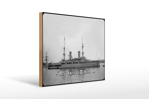 Holzschild 20x30cm Kaiserliche Marine Linienschiff SMS Kaiser Wilhelm II Deutschland