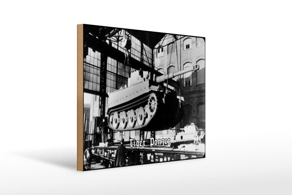 Holzschild 20x30cm Historisch Panzer VI Tiger Verladung Deutschland