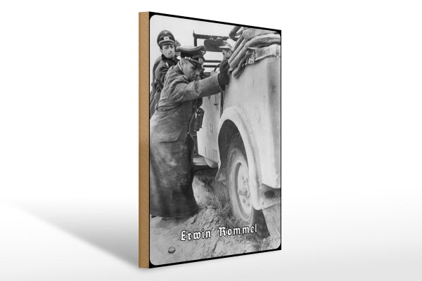 Holzschild 20x30cm Generalfeldmarschall Erwin Rommel Kübelwagen Deutschland