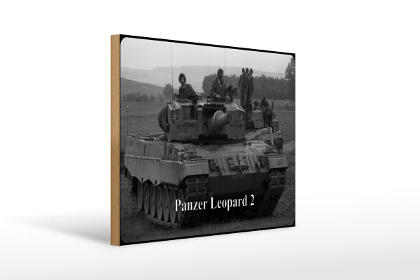 Holzschild 20x30cm Deutscher Panzer Leopard 2 Deutschland