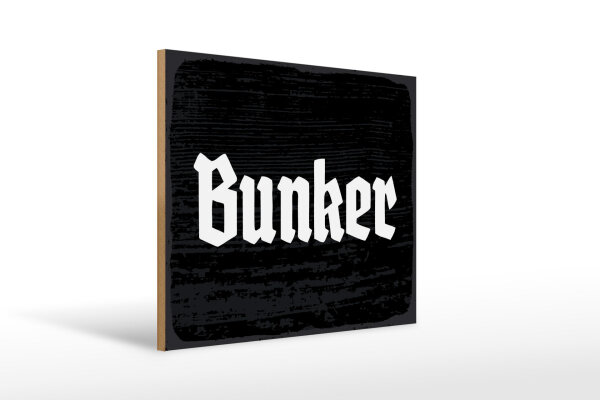 Holzschild - Bunker