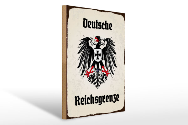 Holzschild - Adler Reichtsgrenze