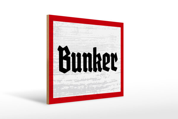 Holzschild - Bunker