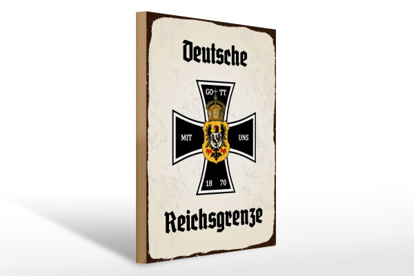 Holzschild - EK Reichtsgrenze