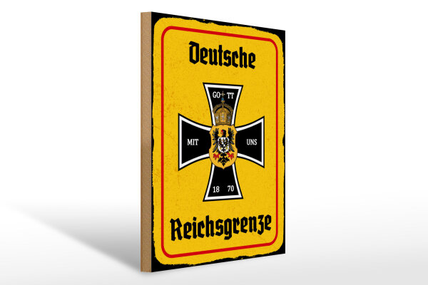 Holzschild - EK Reichtsgrenze