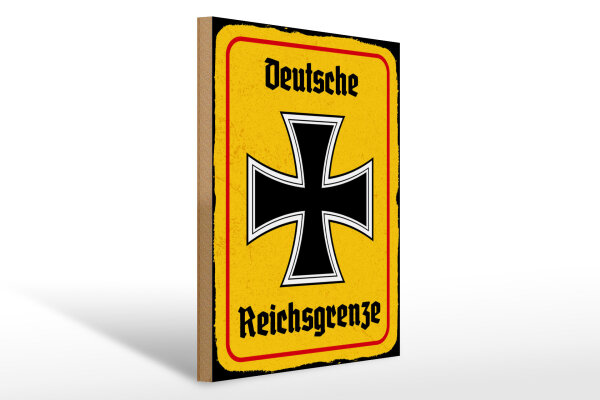 Holzschild - EK Reichtsgrenze