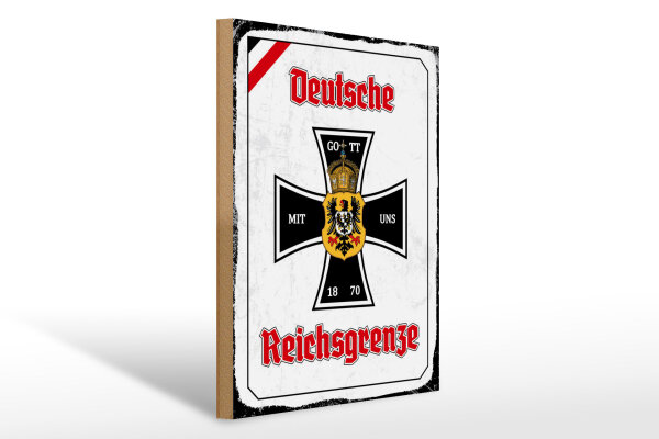 Holzschild - EK Reichtsgrenze
