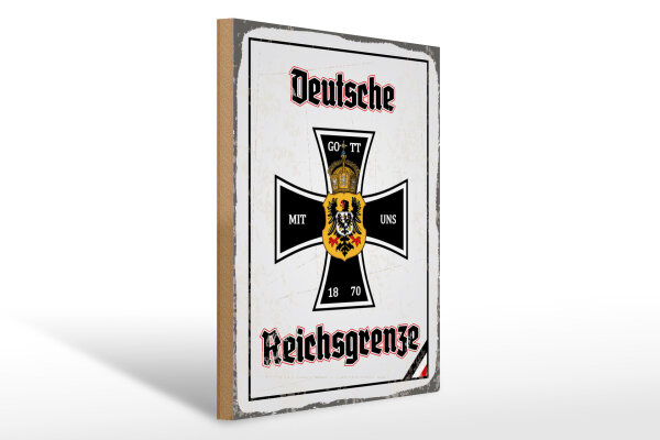 Holzschild - EK Reichtsgrenze