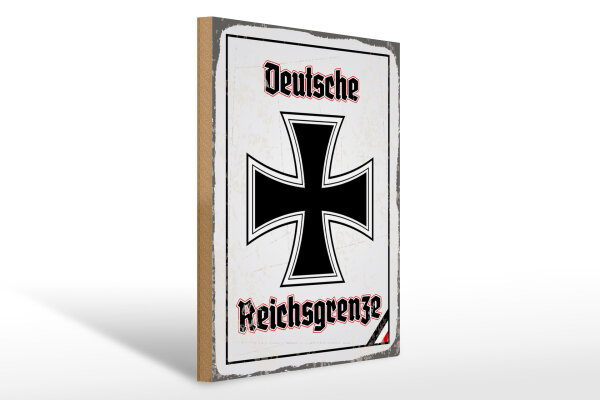Holzschild - EK Reichtsgrenze