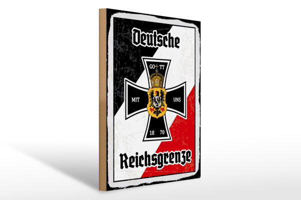 Holzschild - EK Reichtsgrenze