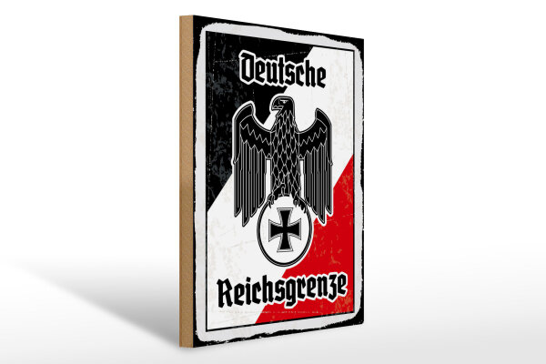Holzschild - Adler Reichtsgrenze