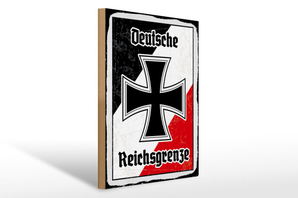 Holzschild - EK Reichtsgrenze